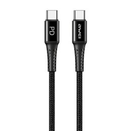 AWEI Kabel USB Awei CL-111T USB-C/USB-C 60W PD 3.1 Fast Charging 1m czarny