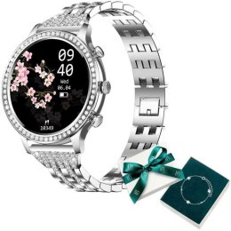 Manta Smartwatch damski Manta Diamond Lusso srebrny + bransoletka YES